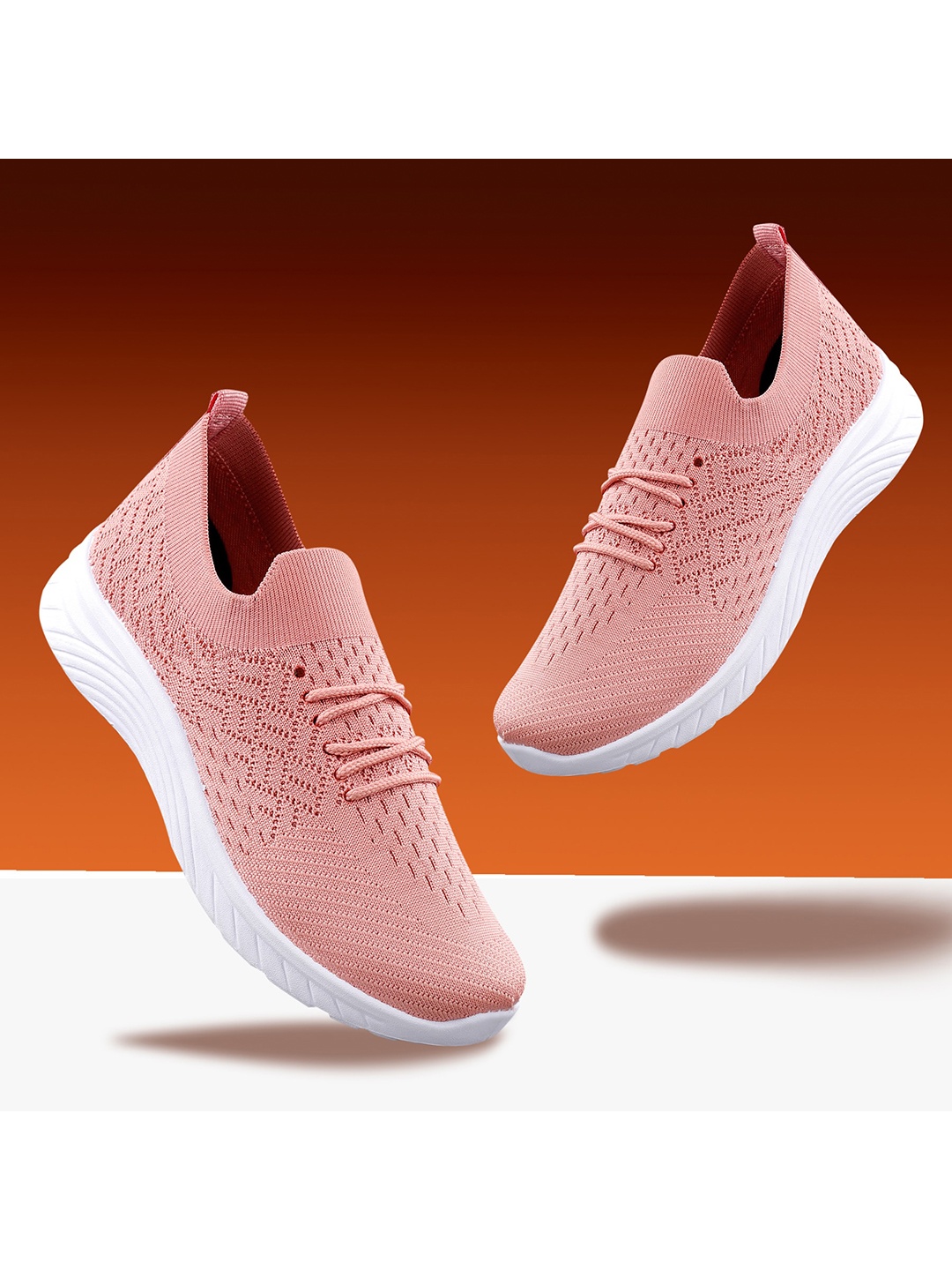 

KRAASA Women Mesh Walking Sports Shoes, Peach