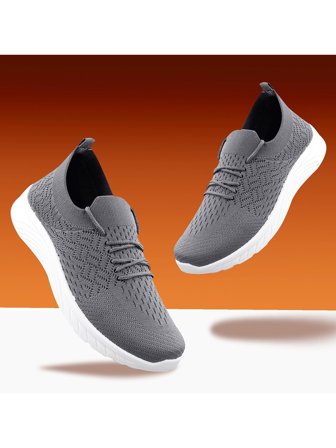 

KRAASA Women Mesh Walking Non-Marking Shoes, Grey
