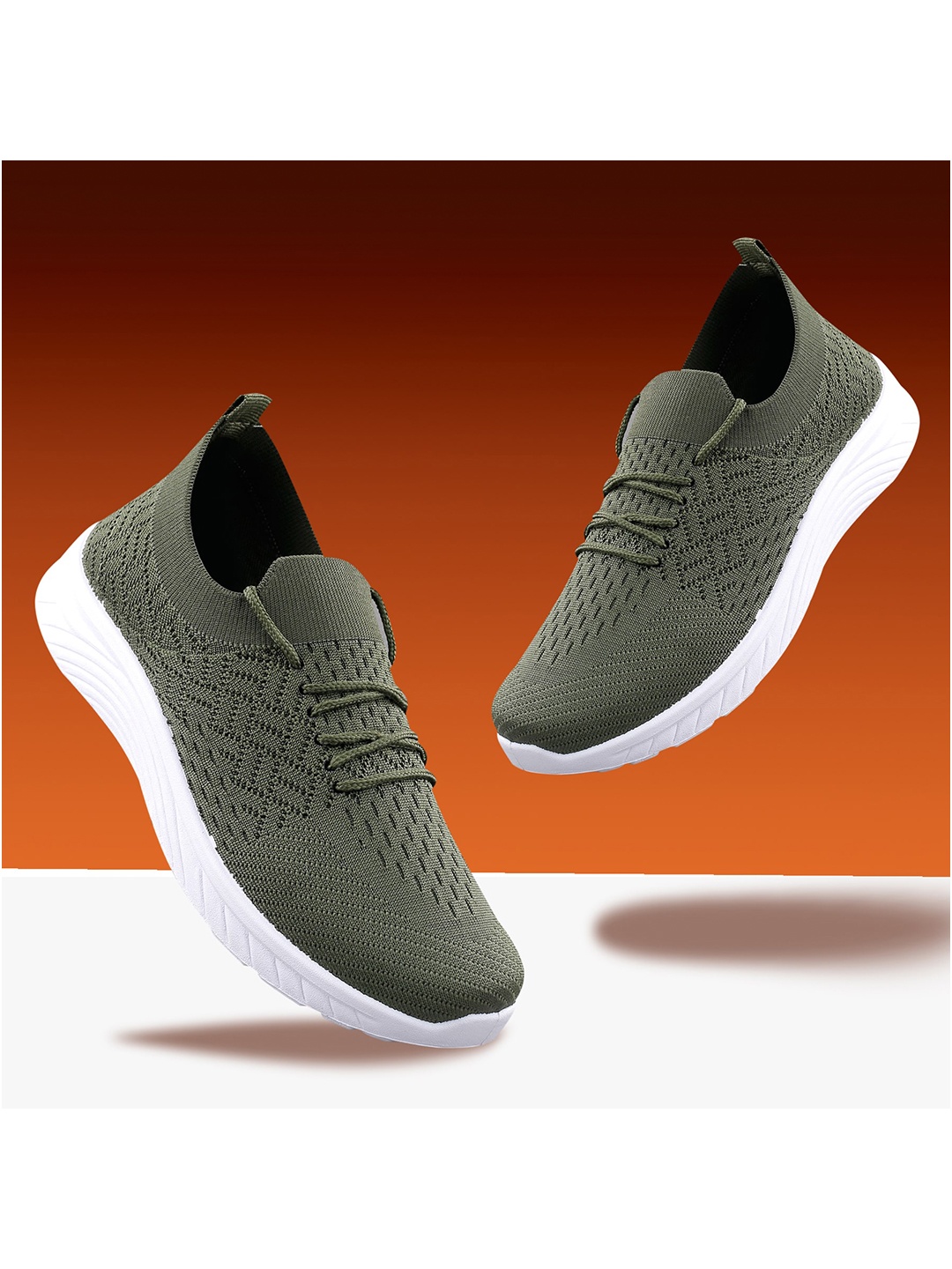 

KRAASA Women Mesh Walking Non-Marking Shoes, Green
