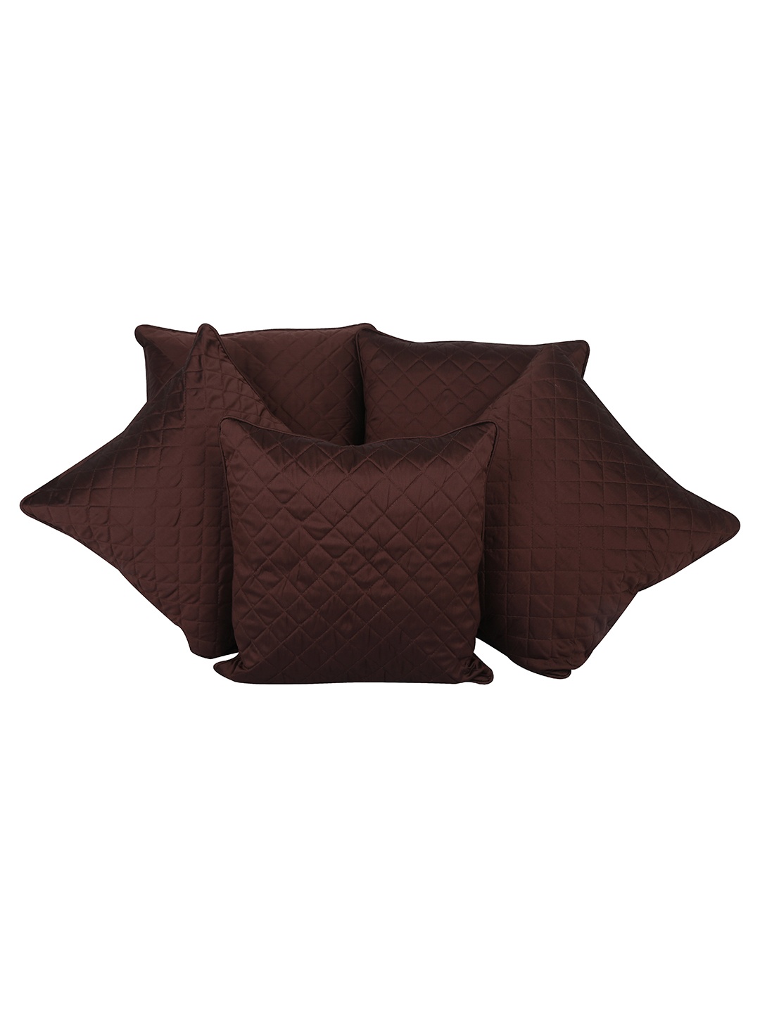 

Clasiko Brown 5-Pieces Silk Square Cushion Covers