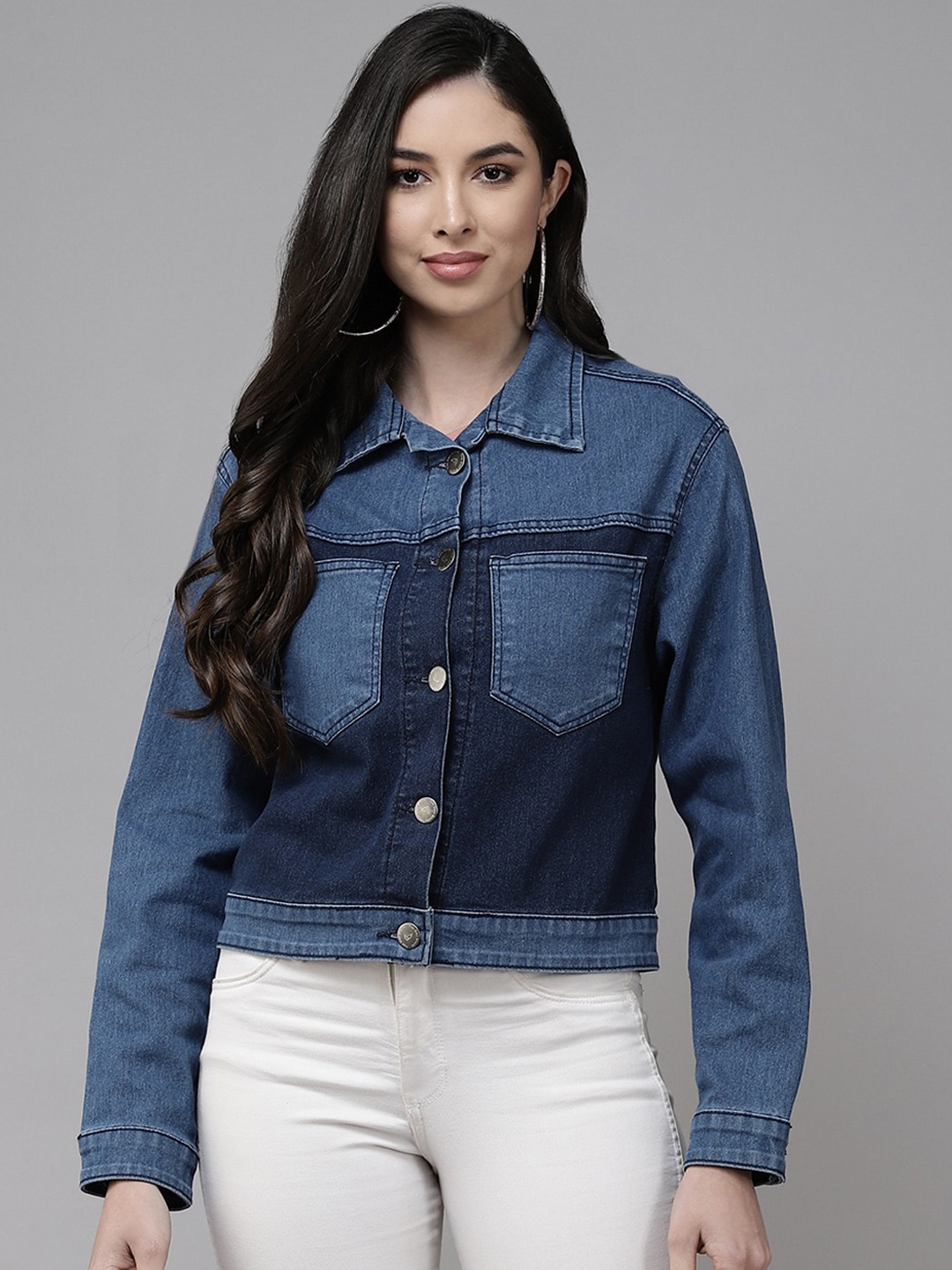 

The Dry State Women Cotton Denim Jacket, Blue