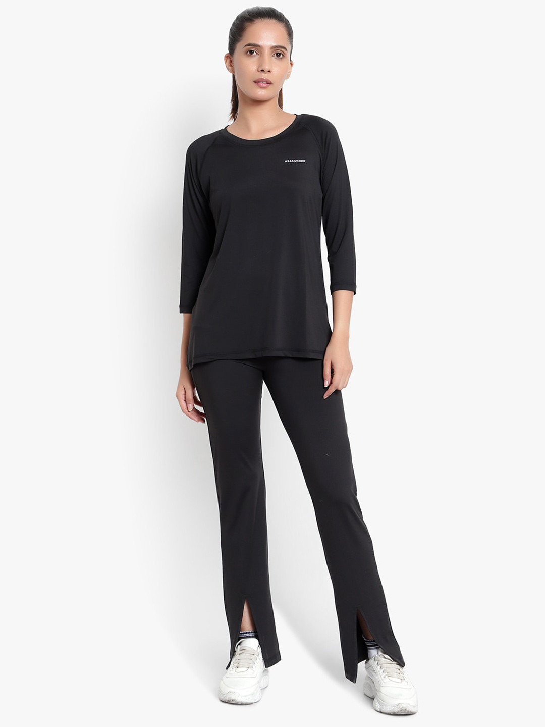 

Wearjukebox Sports Top with High-Rise Trousers, Black