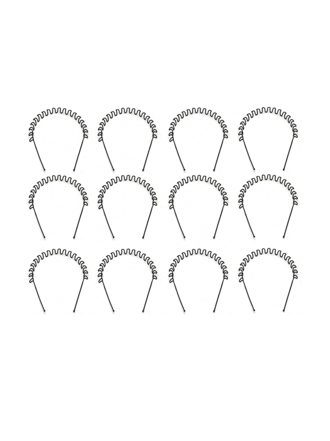 

CHANDERKASH Women Set Of 12 Spiral Hairbands, Black