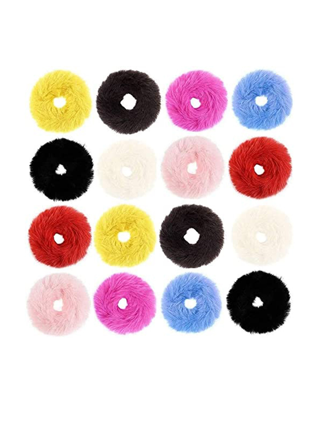 

CHANDERKASH Women Pack of 12 Fur Ponytail Holders, Red