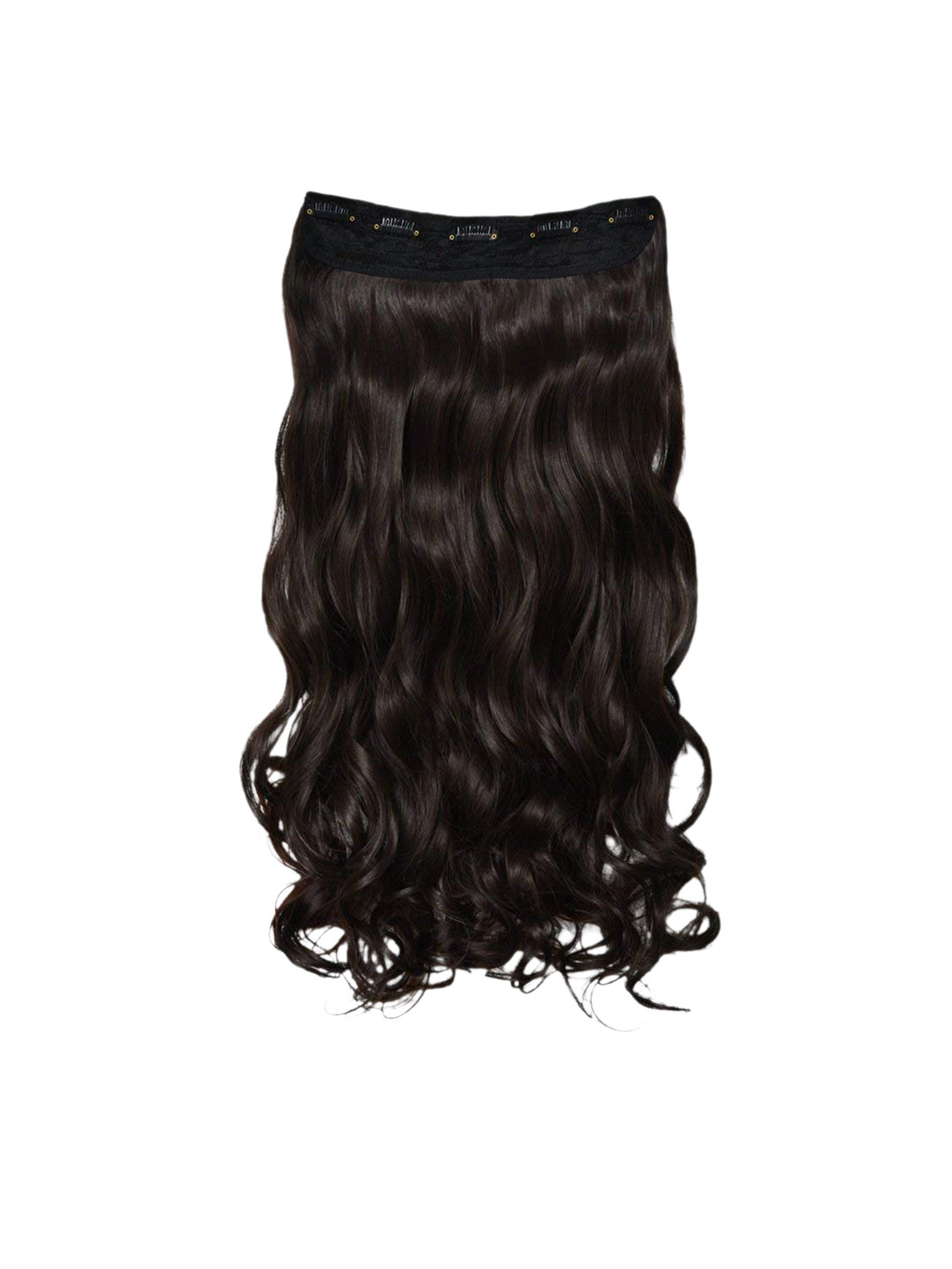

CHANDERKASH Women Natural Brown 5 Clips Attached Curly Synthetic Fiber Hair Extensions