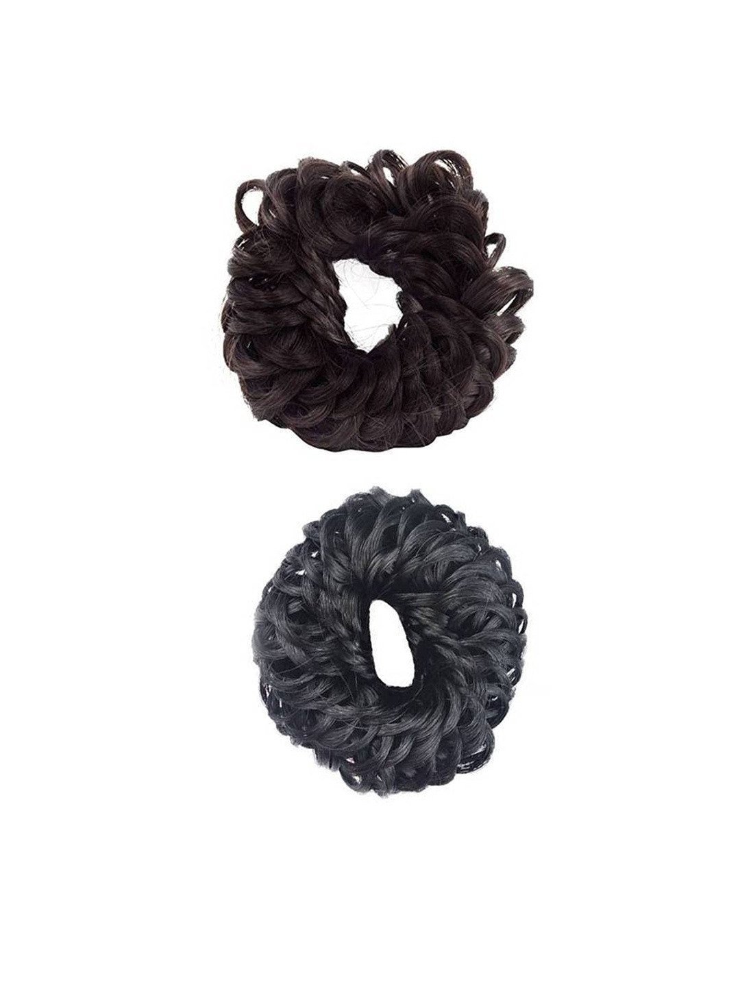 

CHANDERKASH Set of 2 Spiral Ruffle Hair Rubber Juda, Black