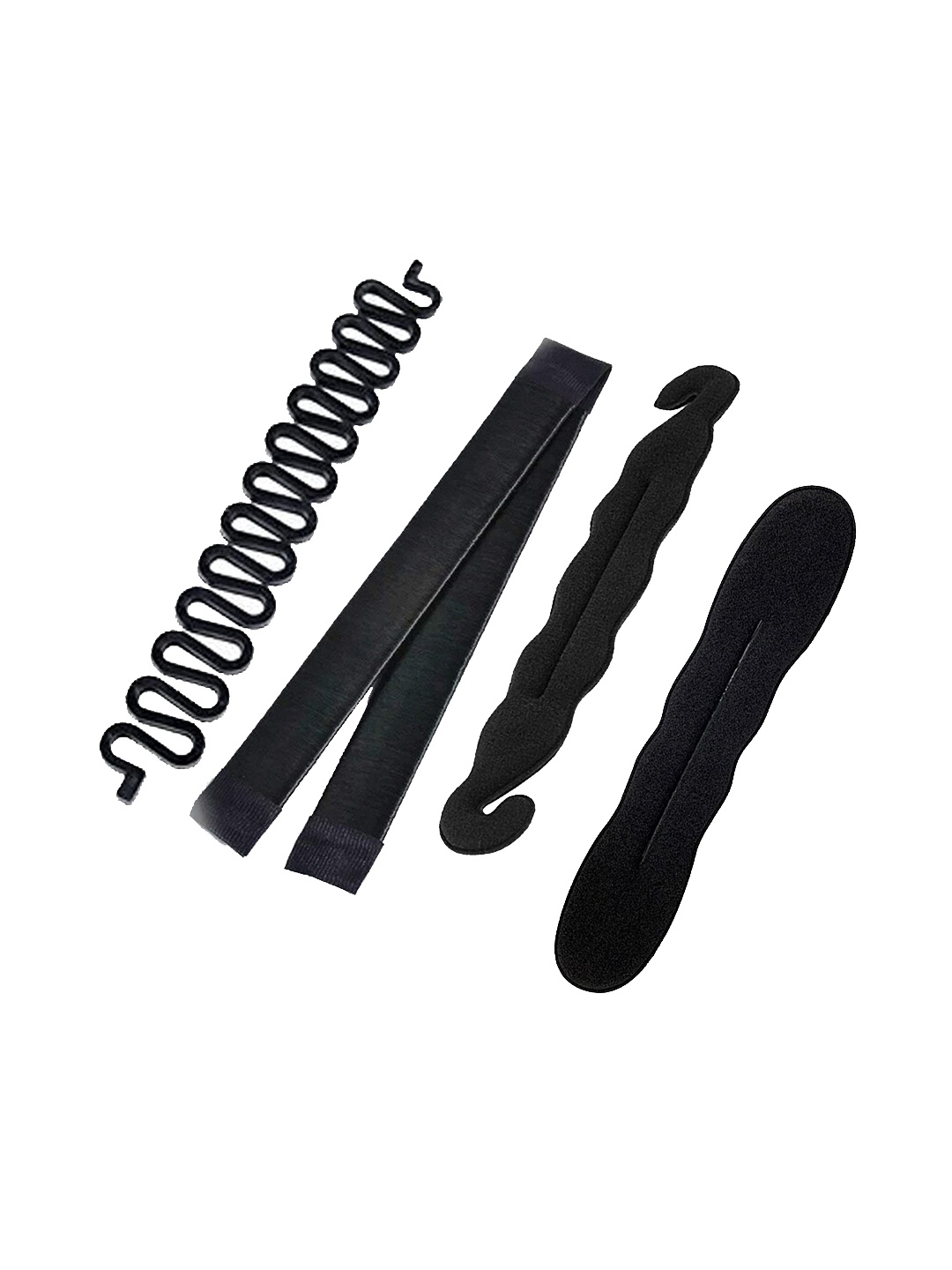 

CHANDERKASH Women Set of 4 Hair Bun Maker Braiding Styling Tool Hair Accessories, Black