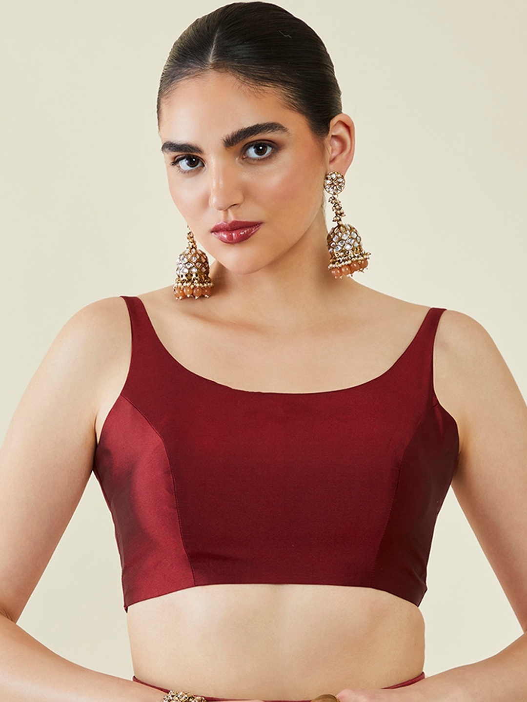 

Soch Sleeveless Saree Blouse, Maroon