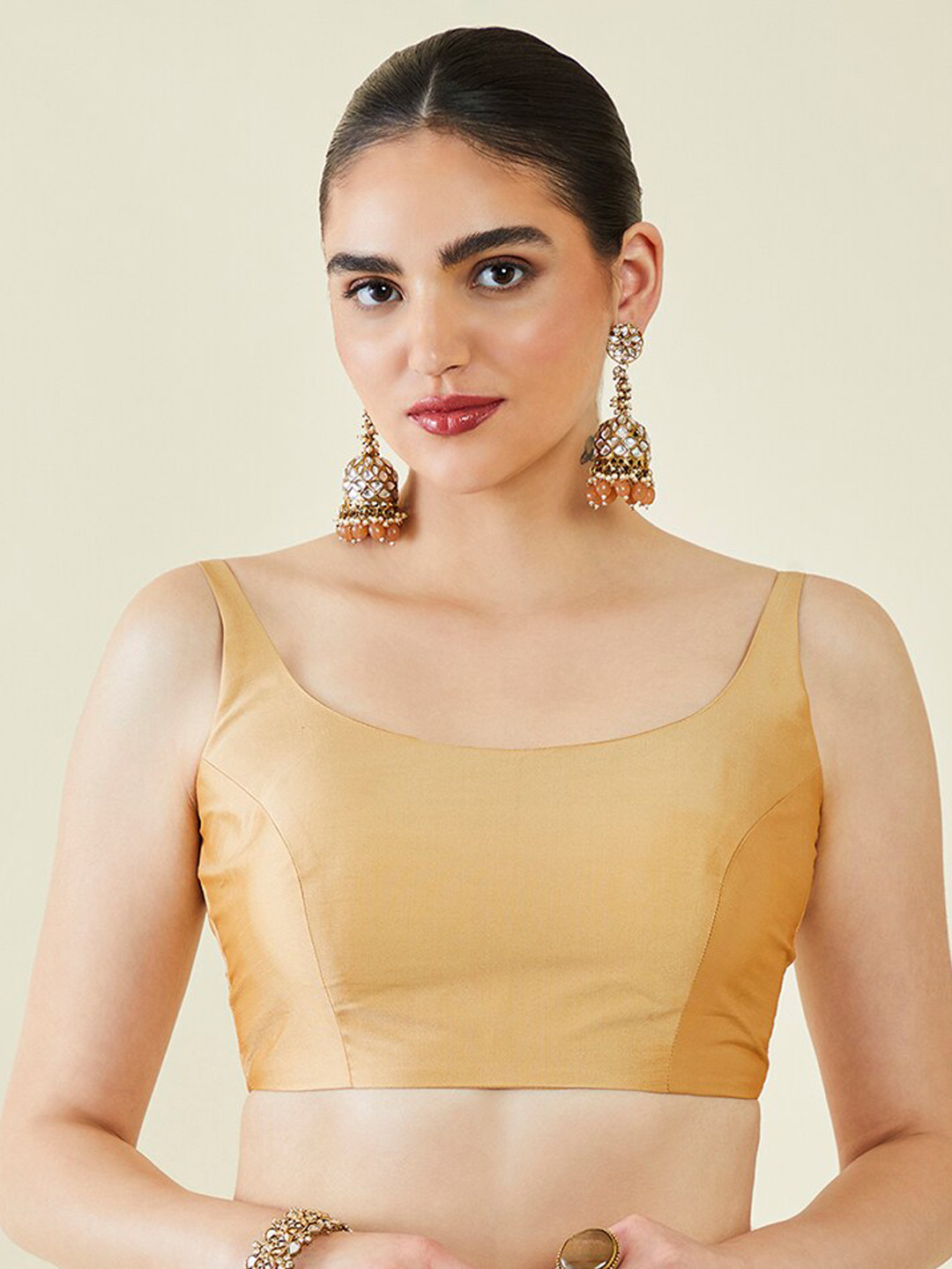 

Soch Sleeveless Saree Blouse, Gold