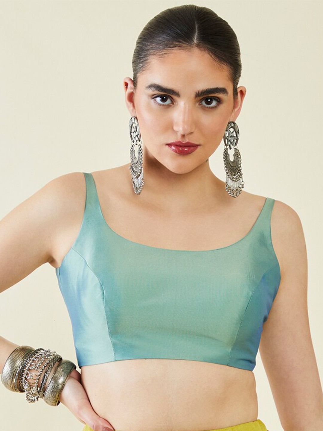 

Soch Sleeveless Saree Blouse, Green