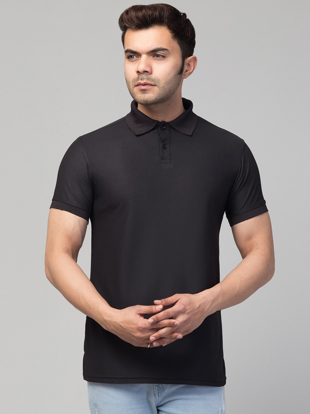 

Apraa & Parma Polo Collar Dri-FIT T-shirt, Black