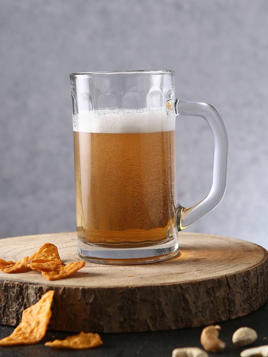 

smart serve Nicol Transparent Textured Glass Beer Mug-400ml