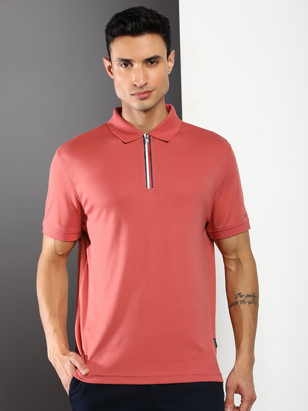 

Tommy Hilfiger Polo Collar Cotton T-shirt, Red