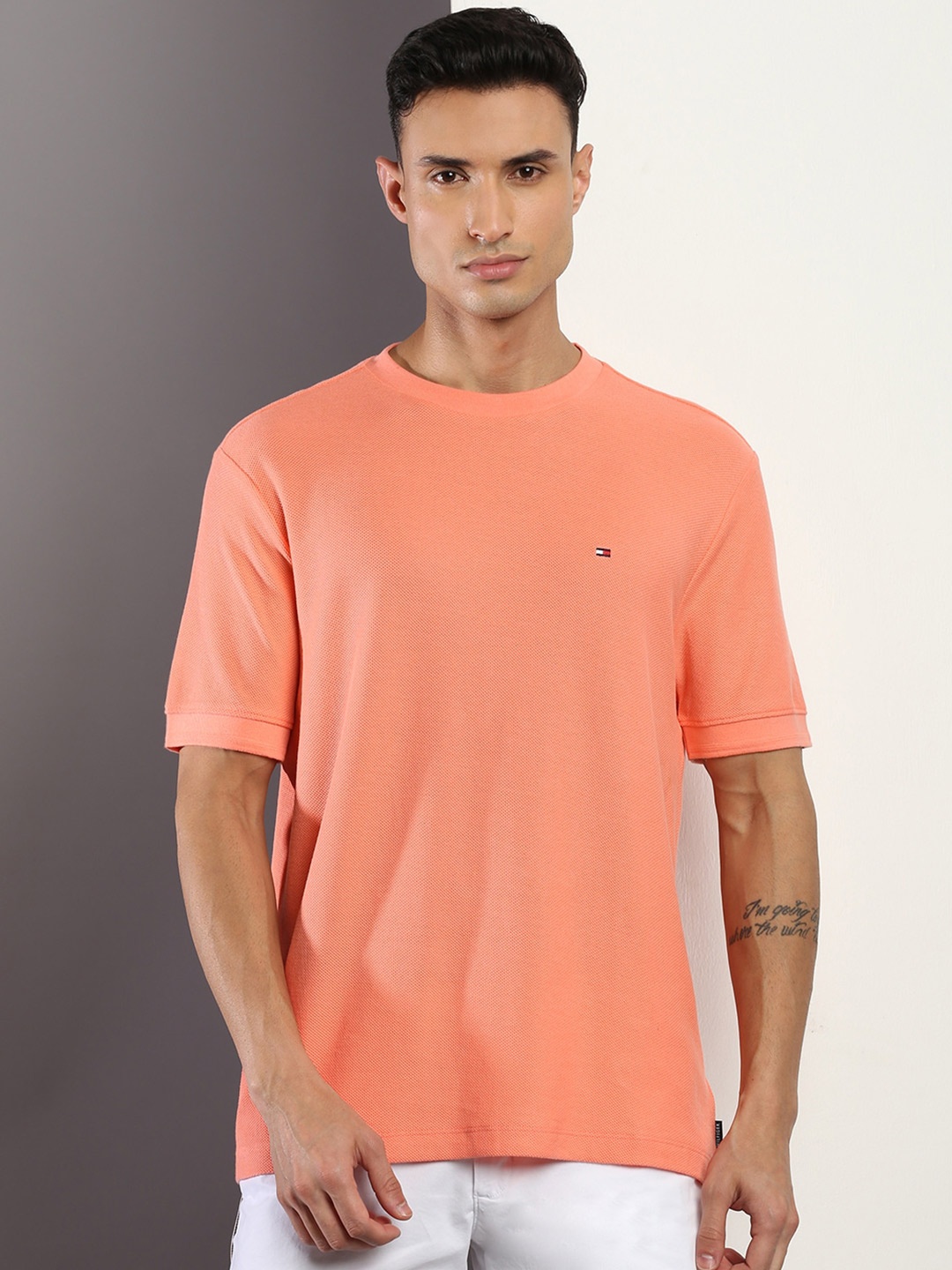 

Tommy Hilfiger Round Neck Cotton T-shirt, Orange