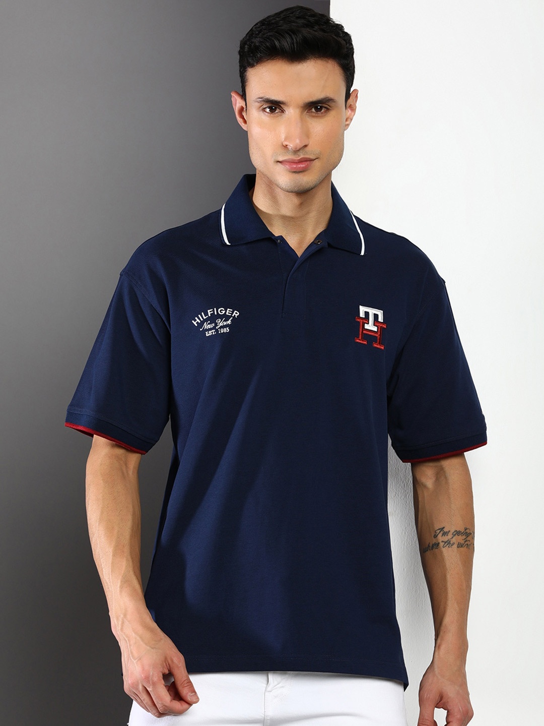 

Tommy Hilfiger Polo Collar Cotton T-shirt, Blue