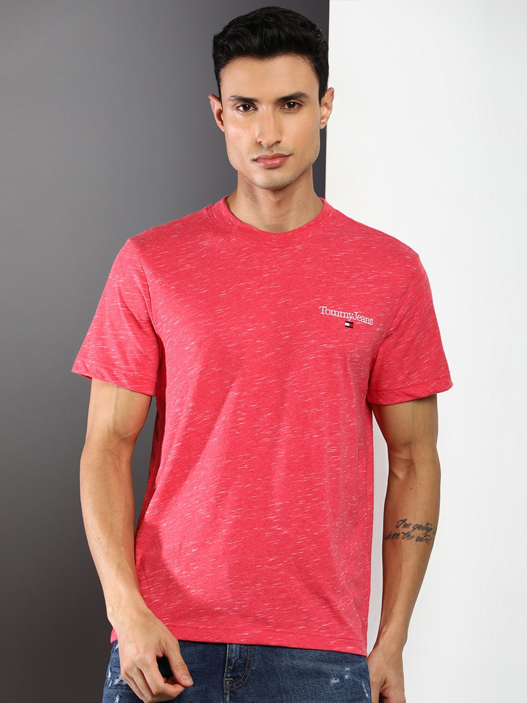 

Tommy Hilfiger Self Design Short Sleeves T-shirt, Pink