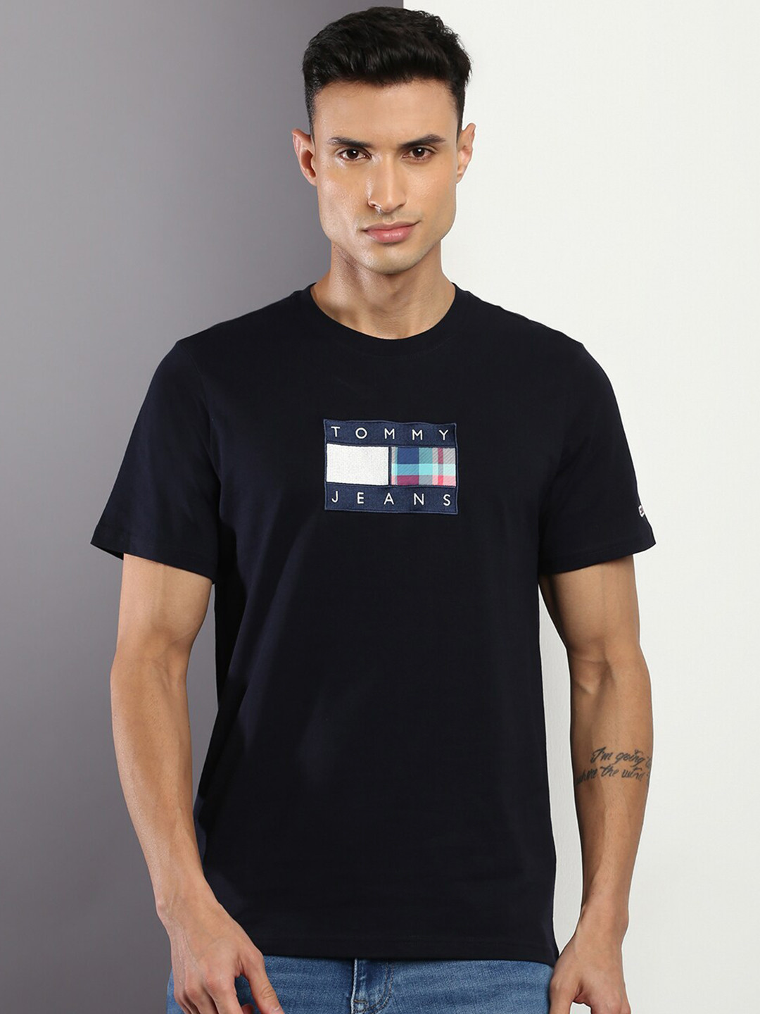 

Tommy Hilfiger Short Sleeves Round Neck Cotton T-shirt, Navy blue