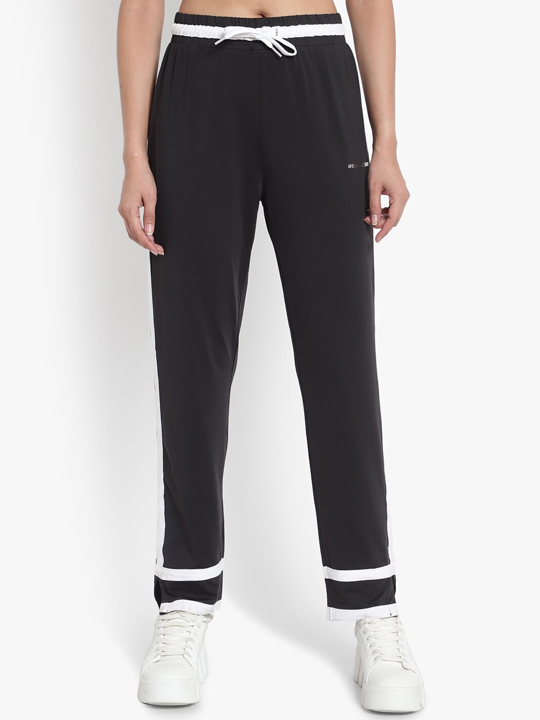 

Wearjukebox Solid Dry-Fit Yoga Track Pants, Black