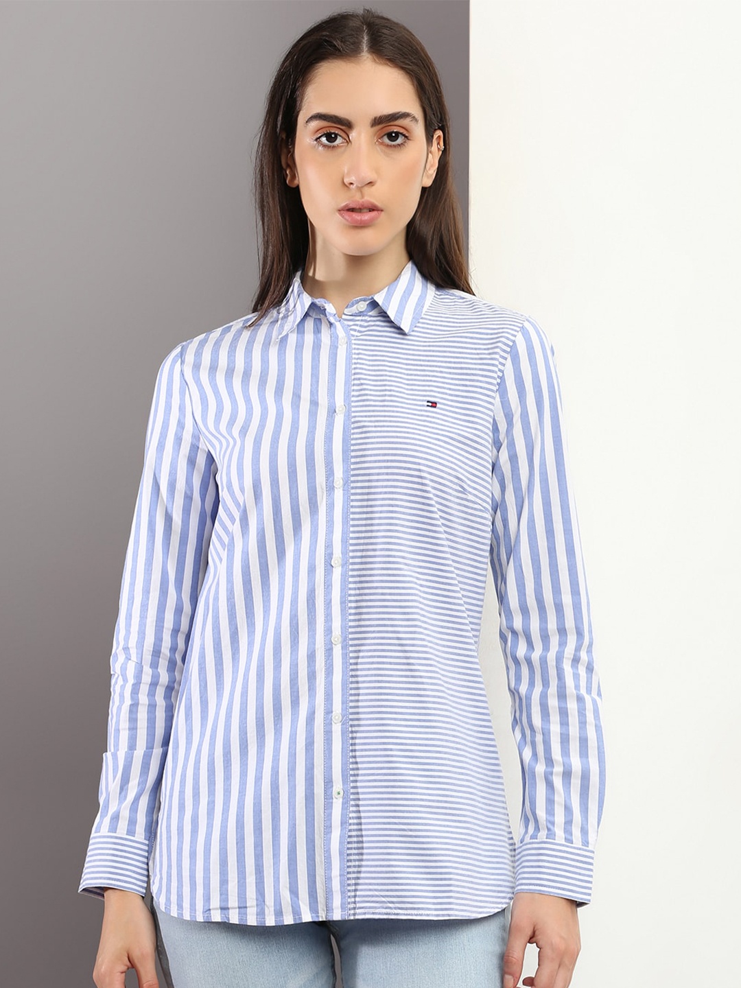 

Tommy Hilfiger Striped Casual Cotton Shirt, Blue