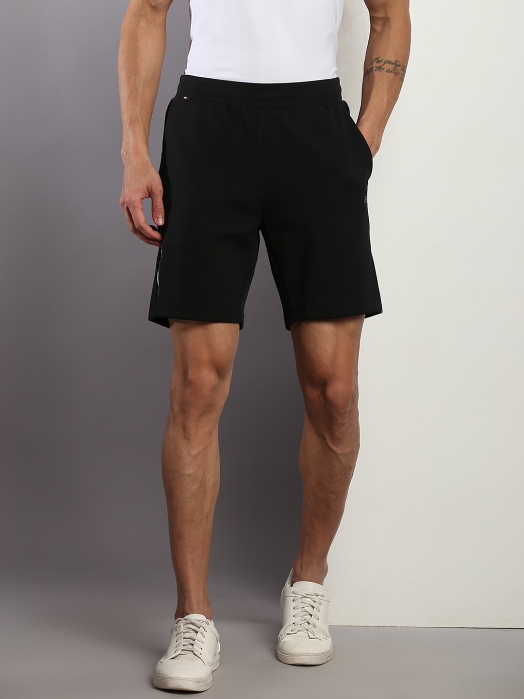

Tommy Hilfiger Men Mid-Rise Regular Shorts, Black