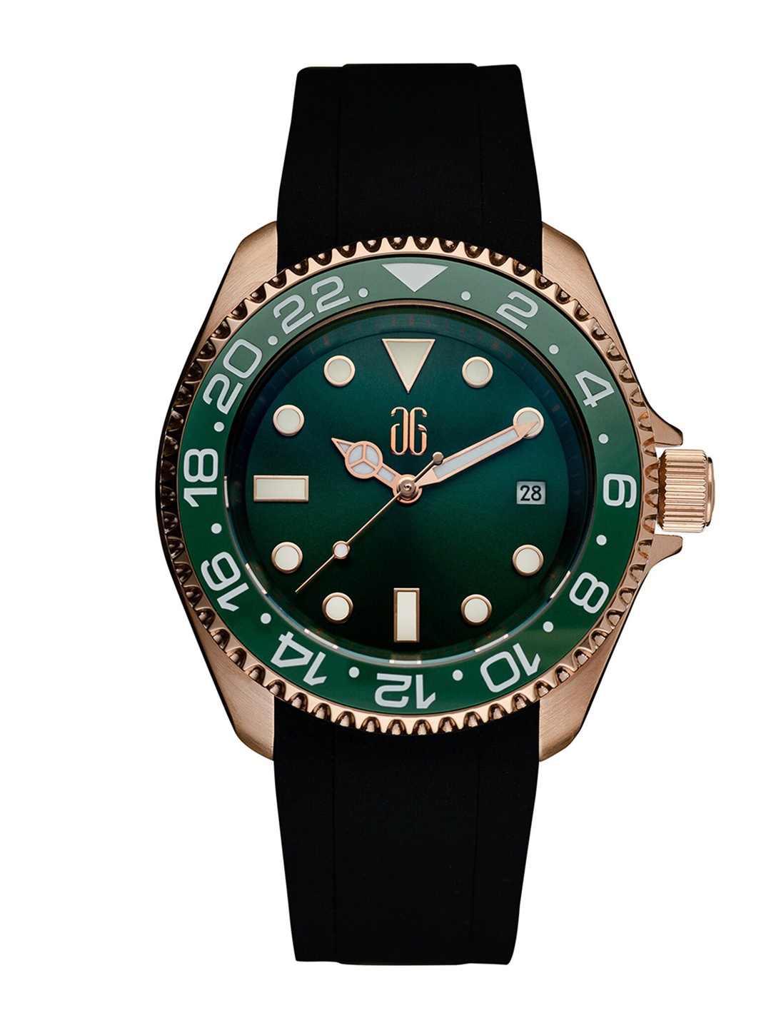 

Aries Gold Men Straps Analogue Automatic Motion Powered Watch G 9040, Green