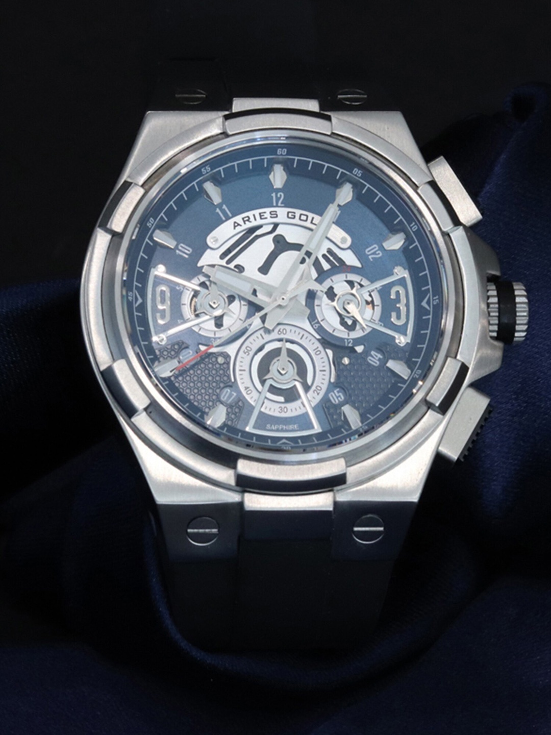 

Aries Gold Men Bracelet Style Straps Analogue Chronograph Watch G 7016 S-BU, Blue