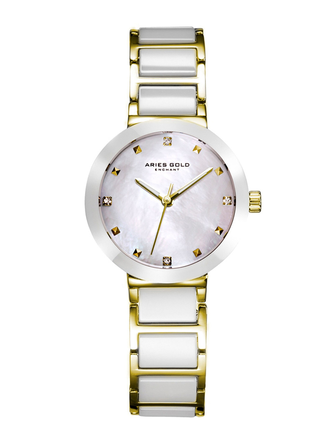 

Aries Gold Women Ceramic Bracelet Style Straps Analogue Watch L 5006Z, White