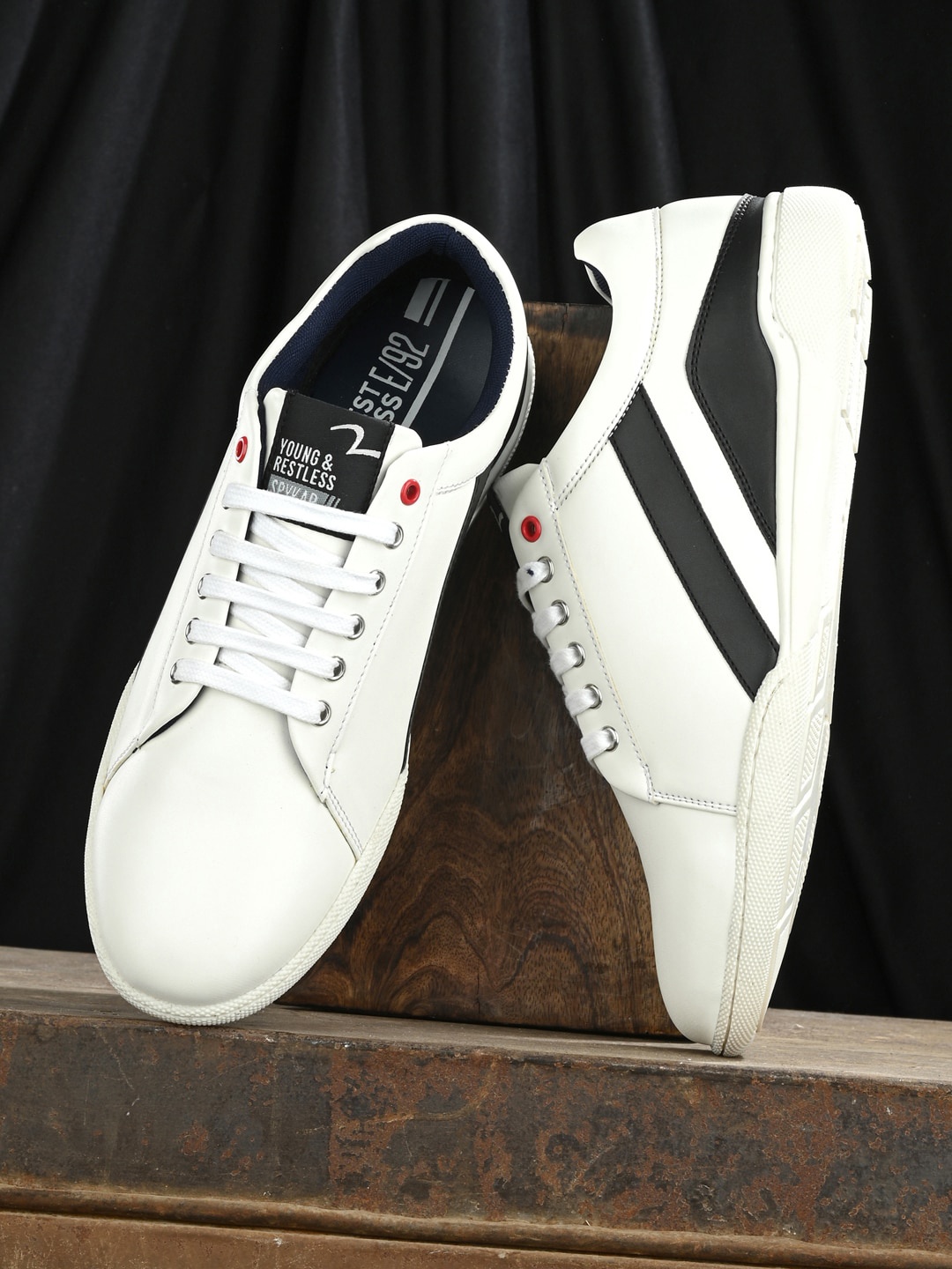 

SPYKAR Men Colourblocked PU Lace Up Sneakers, White