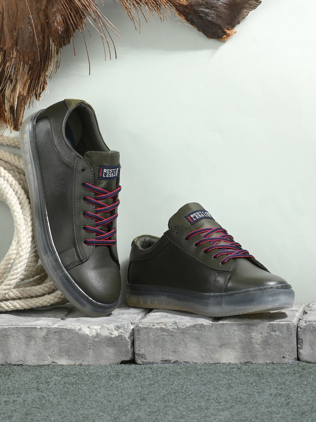 

SPYKAR Men Lace-Up Sneakers, Olive