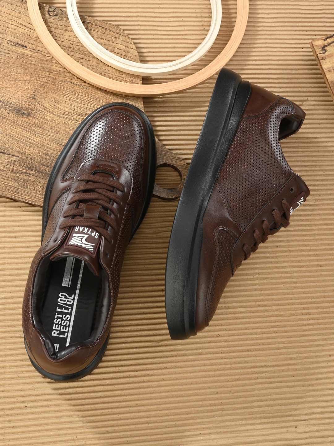 

SPYKAR Men Perforated Sneakers, Brown