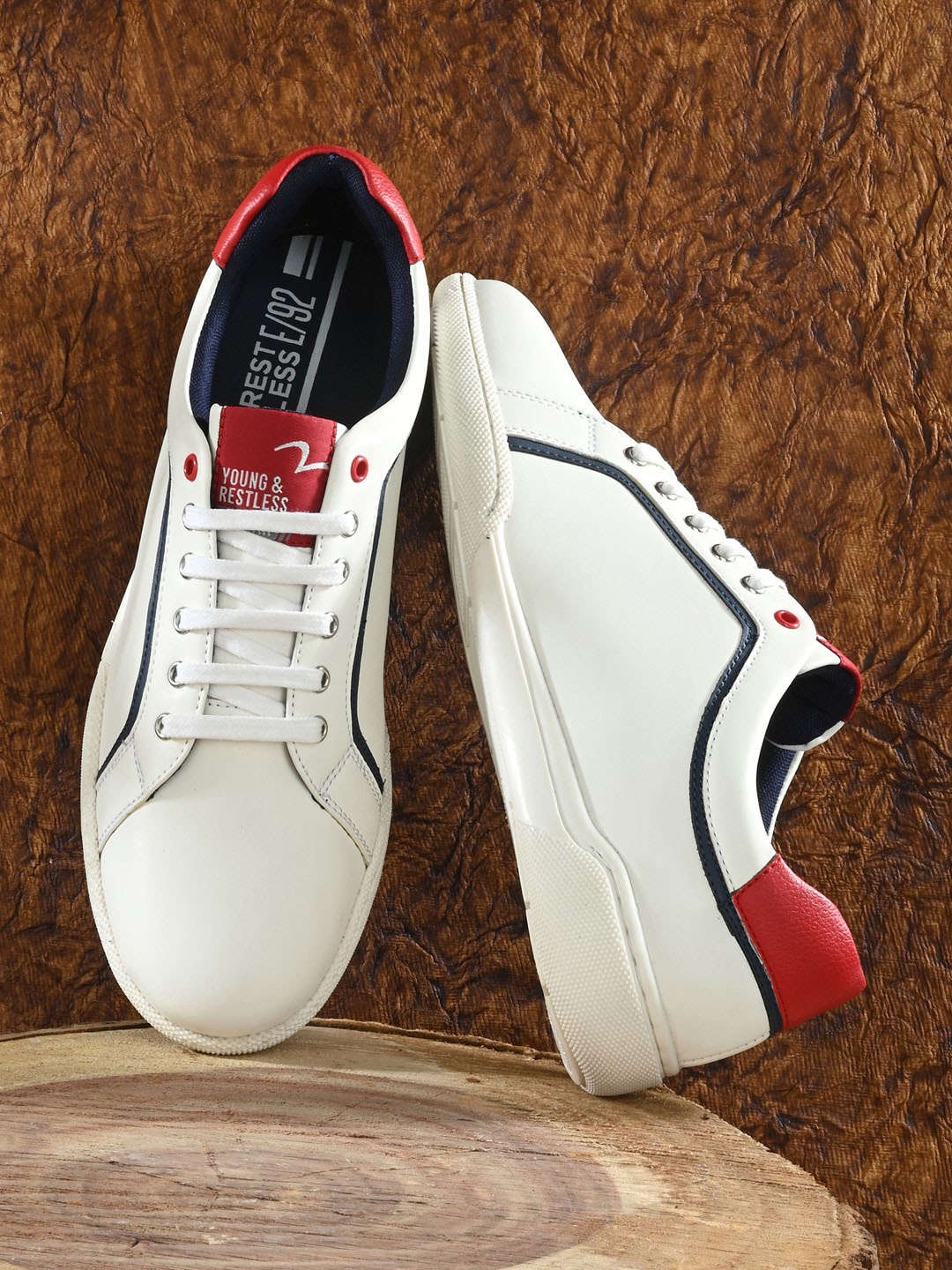 

SPYKAR Men Colourblocked PU Lace Up Sneakers, White