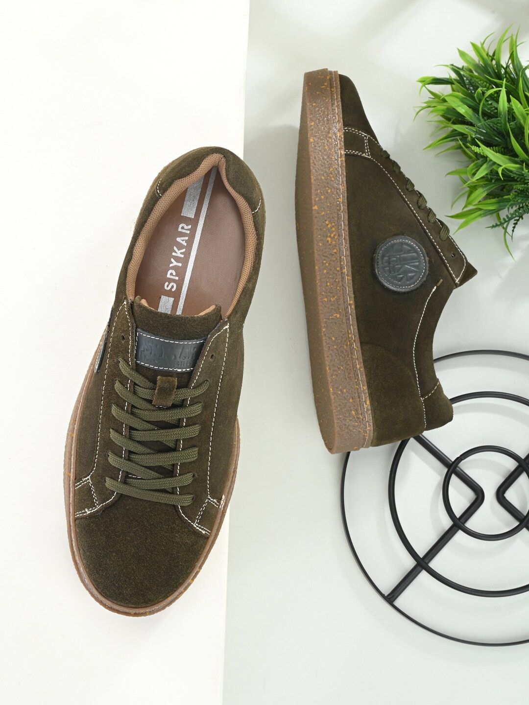 

SPYKAR Men Lace-Up Sneakers, Olive