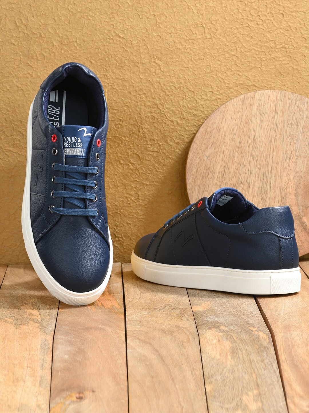 

SPYKAR Men Lace-Up Sneakers, Navy blue