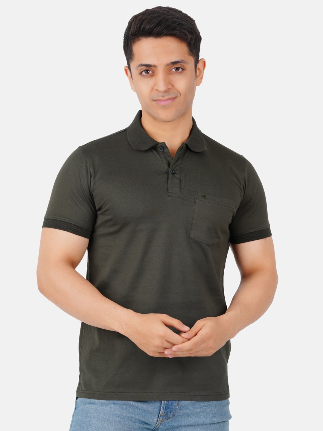 

Ramraj Polo Collar Pure Cotton T-shirt, Olive