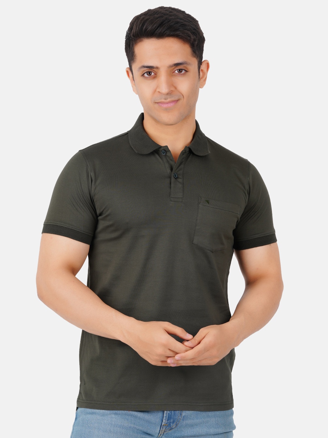 

Ramraj Polo Collar Pure Cotton T-shirt, Olive