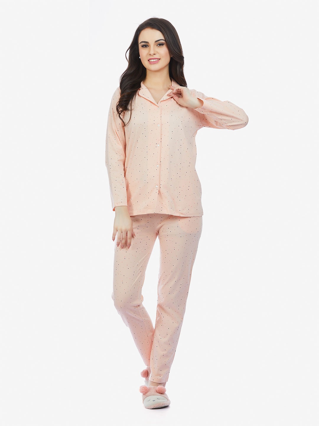 

MAYSIXTY Women Pink Printed Night suit