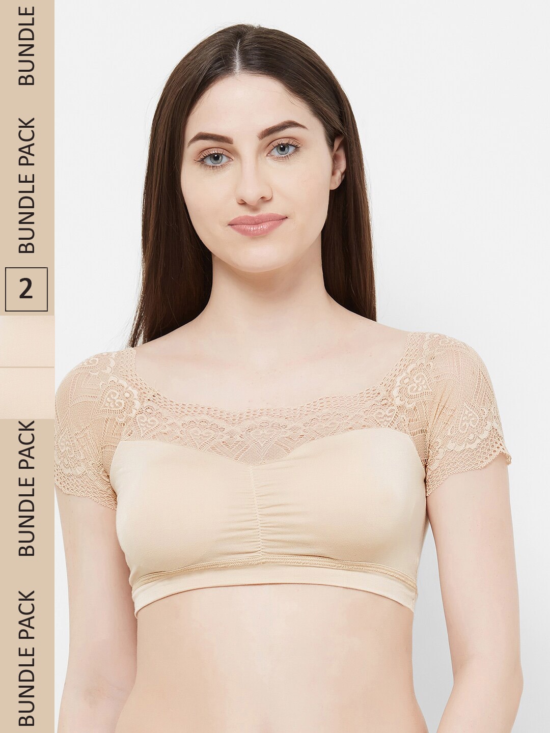 

FashionRack Pack of 2 Lightly Padded Bralette Bra, Beige