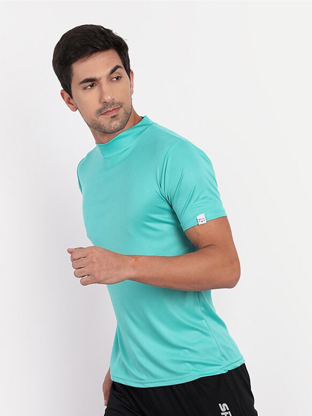 

CLAFOUTIS Round Neck Slim Fit T-shirt, Turquoise blue