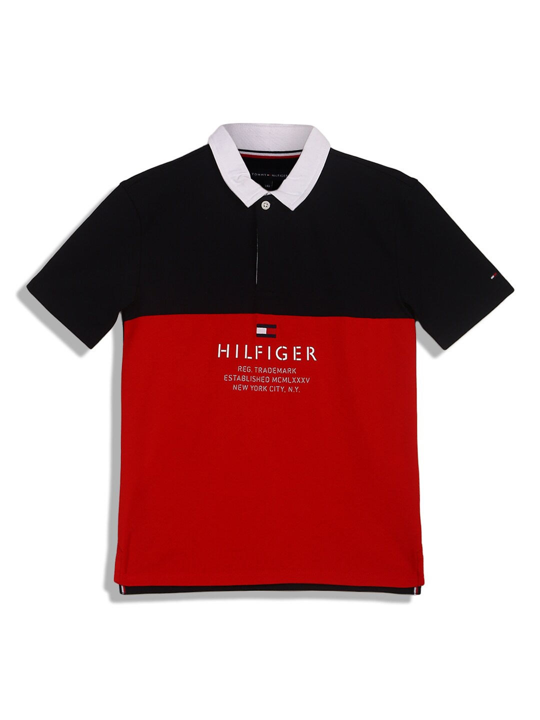 

Tommy Hilfiger Boys Colourblocked Cotton T-shirt, Black