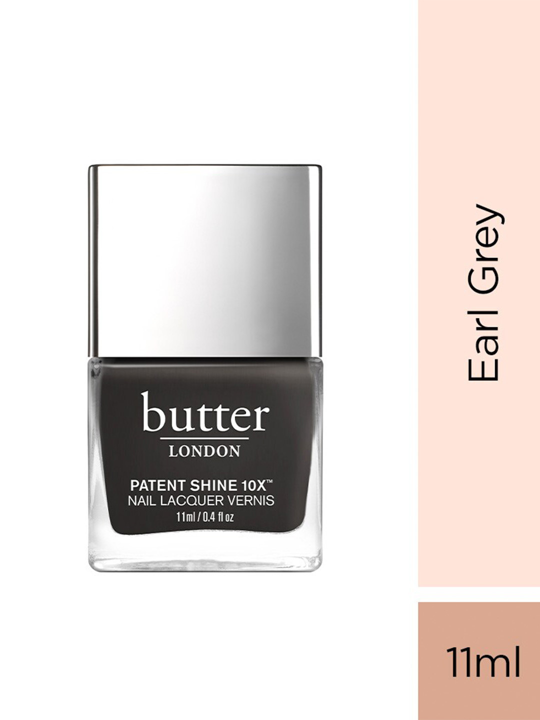 

butter LONDON Patent Shine Chip-Resistant 10X Nail Lacquer 11 ml - Earl Grey, Charcoal