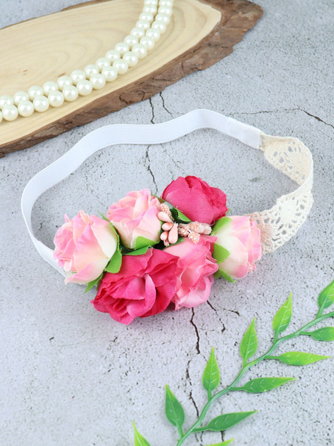 

Asthetika Kids Girls Lace Hairband, Pink