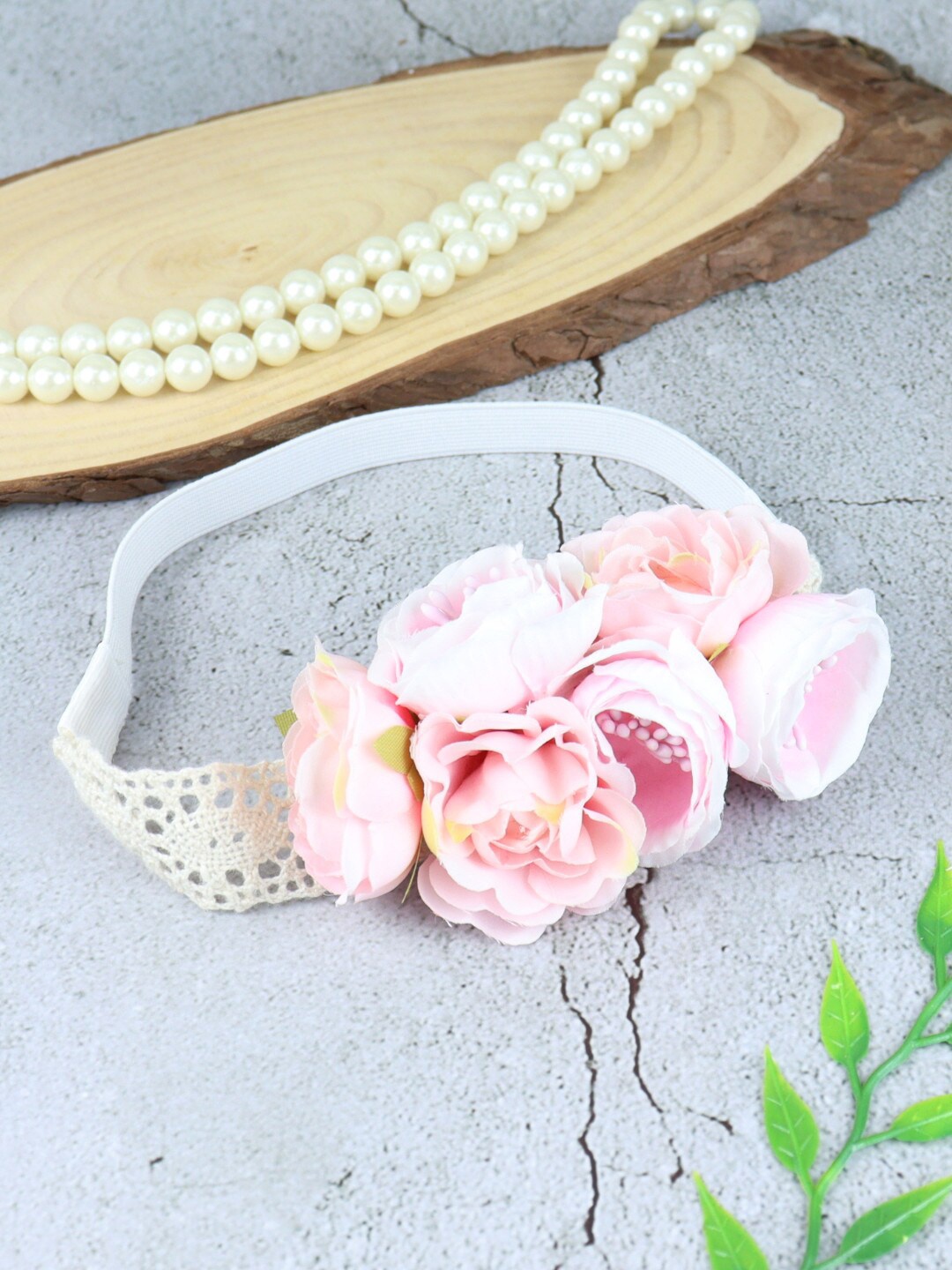 

Asthetika Kids Girls Floral Lace Hairband, Pink