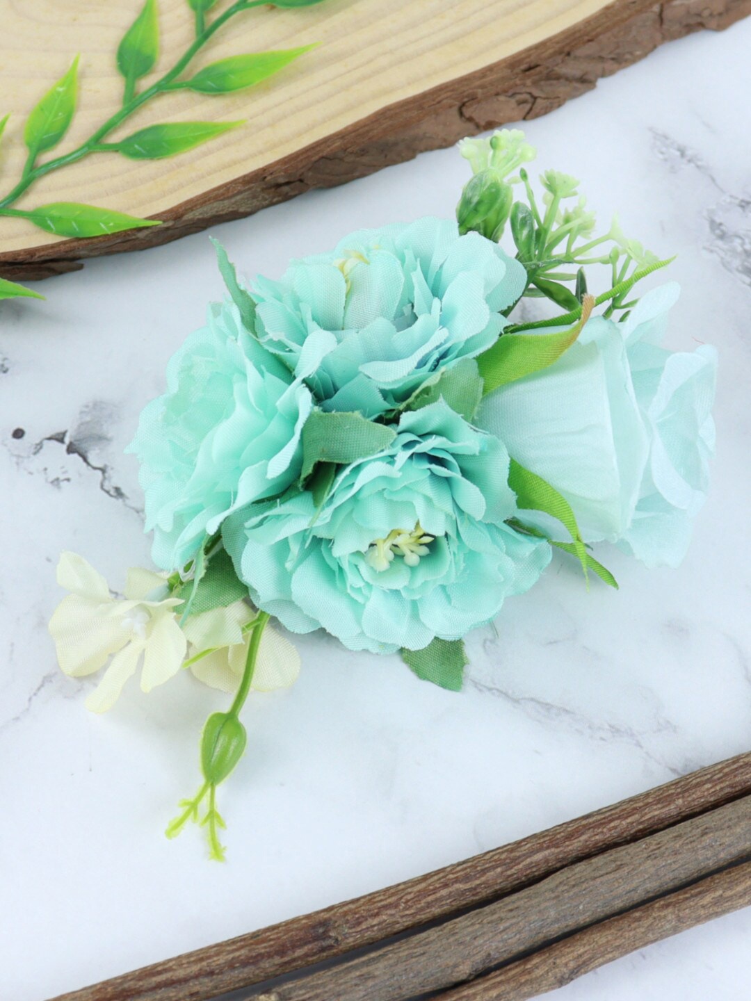 

Asthetika Kids Girls Floral Fabric Alligator Hair Clip, Sea green