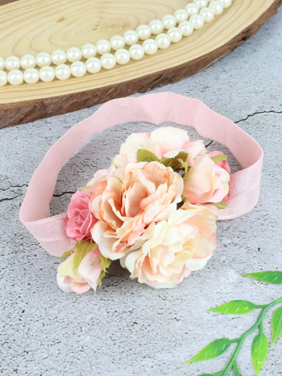 

Asthetika Kids Girls Floral Lace Hairband, Pink