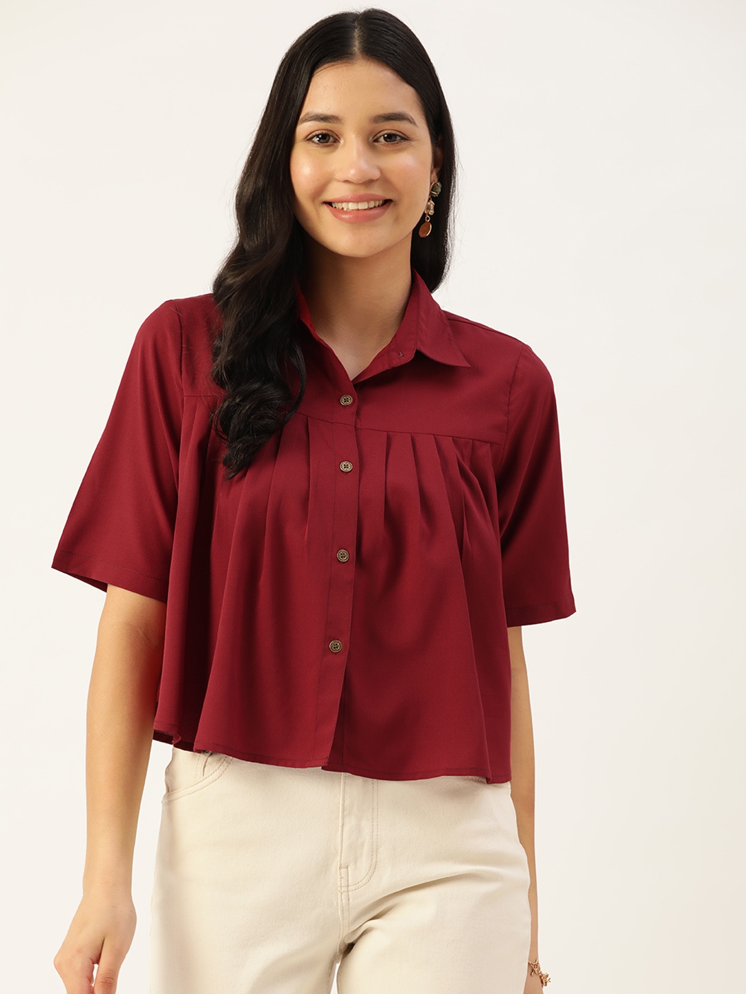 

Slenor Solid Party Shirt, Maroon