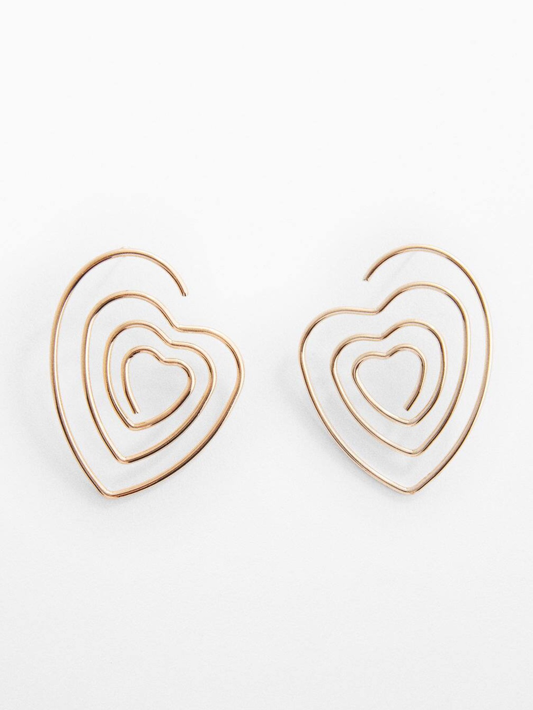 

MANGO Heart Shaped Spiral Drop Earrings, Gold