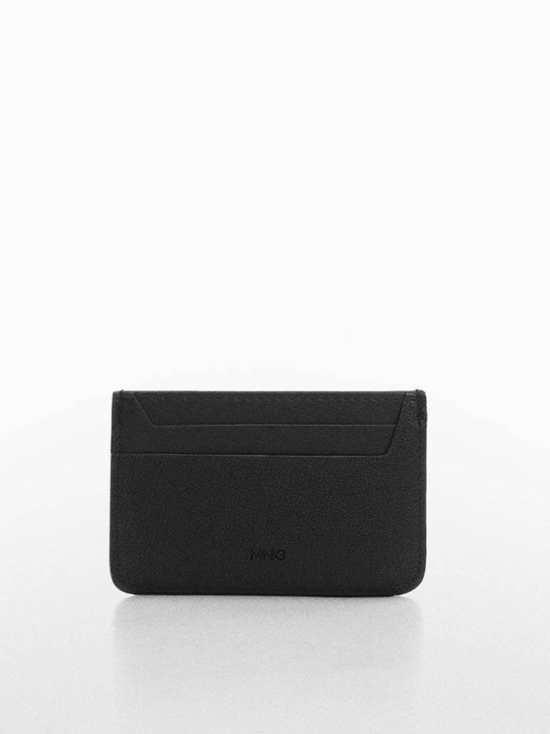 

MANGO MAN Pebbled Effect Sustainable Card Holder, Black