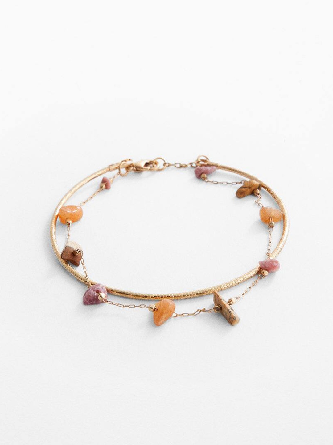 

MANGO Women Stone Charm Bracelet, Gold