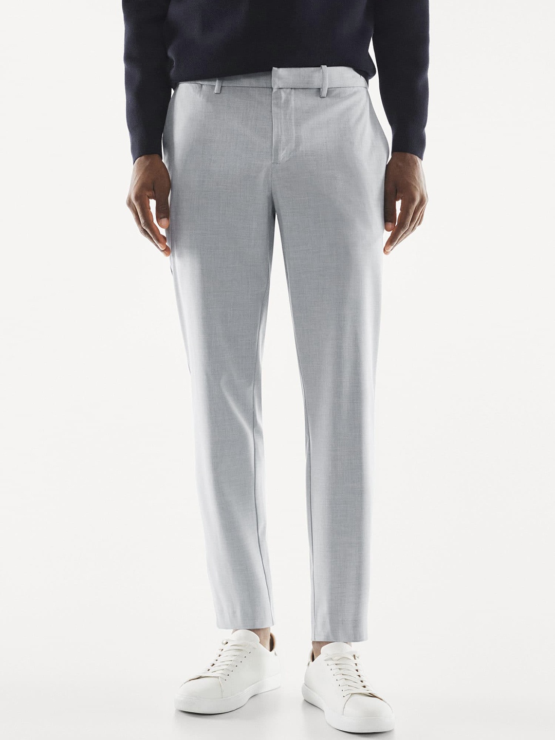 

MANGO MAN Tapered Fit Crease Resistant Trousers, Grey