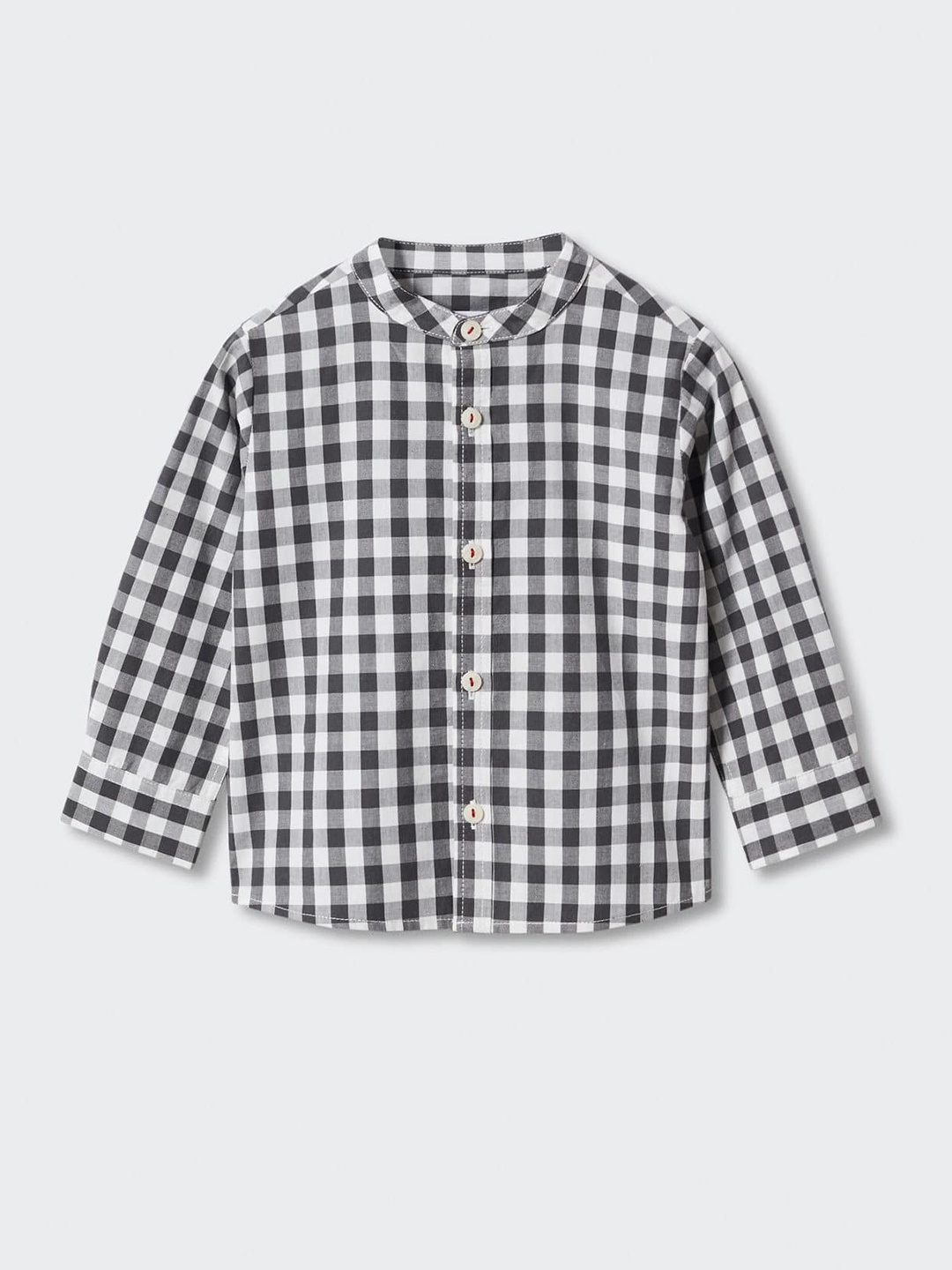 

Mango Kids Boys Pure Cotton Sustainable Gingham Checked Casual Shirt, White